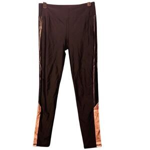 Lanston sports black pink paneled leggings size small